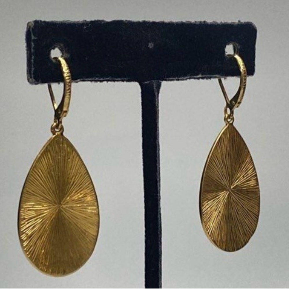 Vintage Joan Rivers Gold Textured Teardrop Earrings